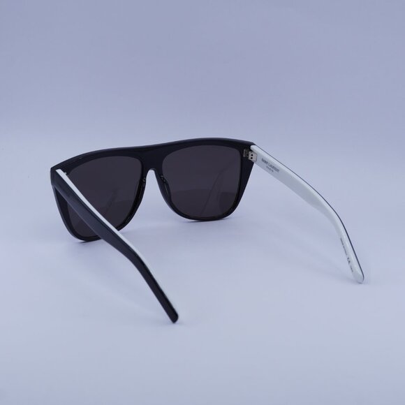 Saint Laurent SL1 020 Sunglasses White/Black Square Frame, Grey Lenses main image 10